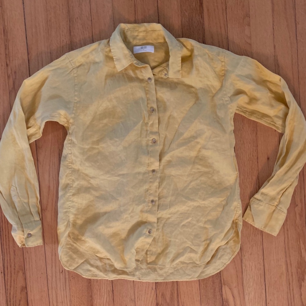 Uniqlo 100% linen long-sleeved shirt, XS